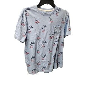 Tommy Hilfiger Summer Classic Palm Tree Floral Print Pocket T Shirt sz med
